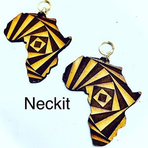 Handmade Laser Cut Africa Map Earrings